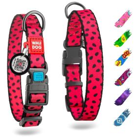 Nylon Dog Collar Adjustable Collar for Large Small Medium Dogs 12-19 inch Neck x 1 inch Wide Breakaway Collars with Durable Plastic Buckle Watermelon