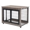 Dog Crate Furniture, Large Dog Kennel, 38"Wooden Pet Furniture with Pull-Out Tray, Home and Indoor Use