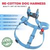 Re Cotton Dog Harness Eco Friendly for Small Dogs Reflective Dog Harness with QR ID Tag Puppy Harness with Adjustable Size for Male and Female Dogs S