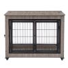 Dog Crate Furniture, Large Dog Kennel, 38"Wooden Pet Furniture with Pull-Out Tray, Home and Indoor Use