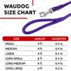 Rolled Leather Dog Leash 6Ft x 0.5 inch for Small Medium and Large Dogs Heavy Duty for Outdoor Walking Running Training Purple Color