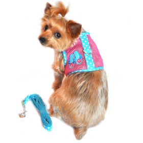 Cool Mesh Dog Harness Under the Sea Collection (Color: Pink and Blue Flip Flop, Size: X-Small)