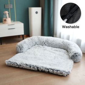 Pet Sofa; Warm Plush Pet Cushion for Indoor Dogs & Cats; Dog Blanket; Washable Pet Bed (Color: Light Grey, Size: XS)