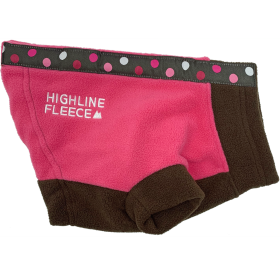 Highline Fleece Coat-Pink and Brown With Polka Dots (Size: Size 8)