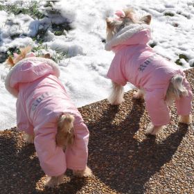 Pink Ruffin It Dog Snow Suit Harness (Size: X-Small)