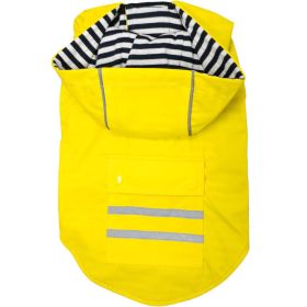 Slicker Raincoat with Striped Lining (Color: Yellow, Size: X-Small)