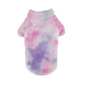 Soft Plush Pullover (Color: Tie-Dye Pink & Purple, Size: X-Small)